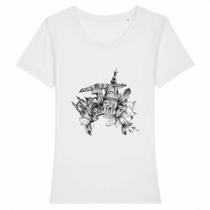 T-shirt Femme Motif Noir & Blanc - 100% Coton BIO