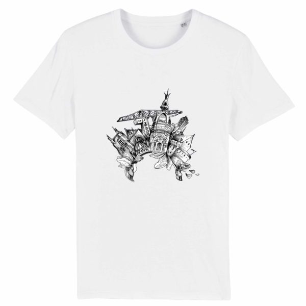 T-shirt Homme Motif Noir & Blanc - 100% Coton BIO