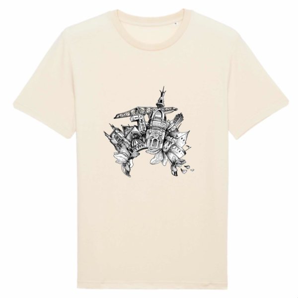 T-shirt Homme Motif Noir & Blanc - 100% Coton BIO