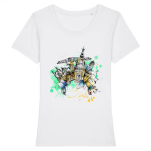 T-shirt Femme Motif Couleur - 100% Coton BIO
